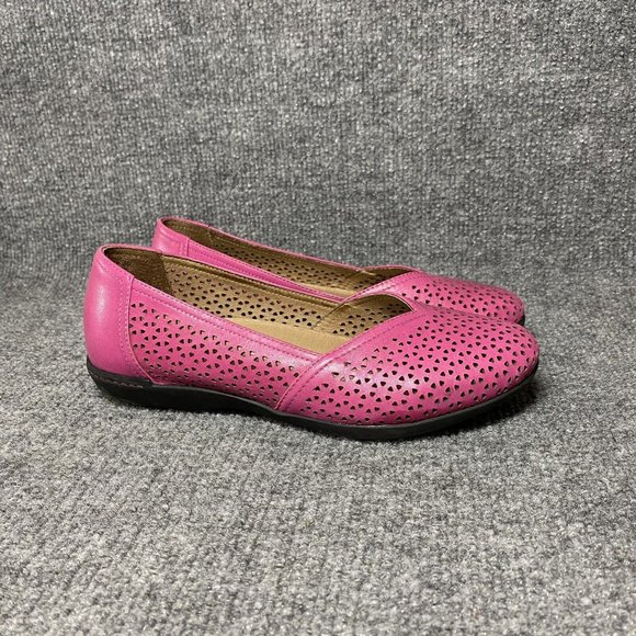 Dansko Shoes - Dansko Neely Perforated Leather Flats Womens 36 / US 6 Pink Slip On Shoes